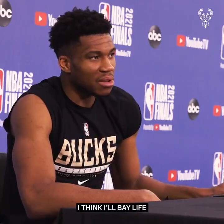 A wise GIANNIS on ego &amp; his mindset: When you focus on the past, that's your ego. When I focus on the future, it's my pride. I try to focus in the moment, in the present &amp; that's humility. That's being humble.