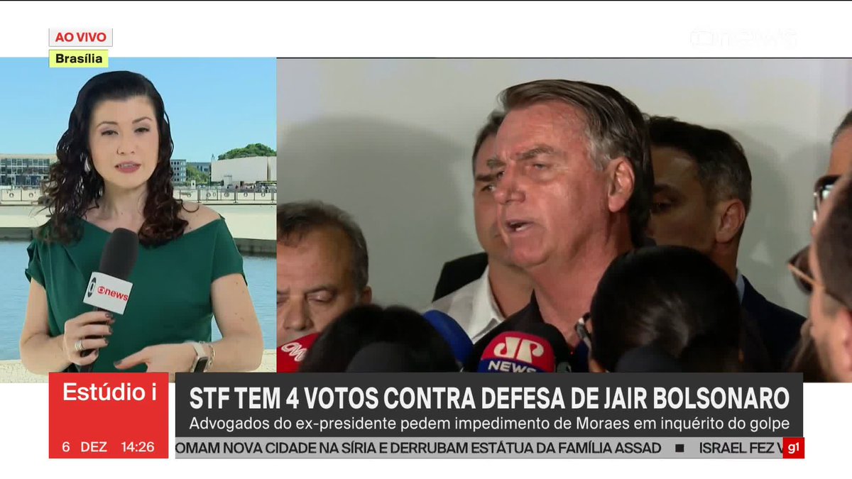 O STF chegou ao placar de 4 x 0 pra rejeitar o pedido do Bolsonaro de afastar o Alexandre de Moraes do inquérito do golpe. Terão que aguentar o Xandão! Grande dia!