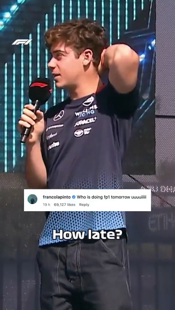 Franco was in a mischievous mood on the fan stage 🤣 #F1 #AbuDhabiGP