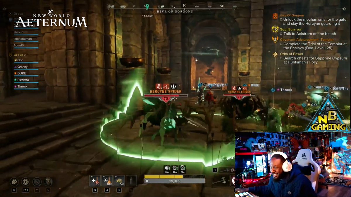 Chaos and fun 🔥 Earlier this week, T-Pain played some New World: Aeternum endgame content!
