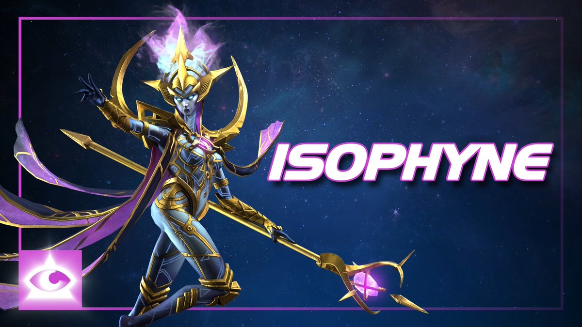 Meet Isophyne, the living ISO-Sphere! 🌌 Awakened by The Founders, Isophyne is on a mission to purge the Battlerealm of "inferior lifeforms" and restore its flawless perfection. 💥 Will you stand against this unstoppable force?