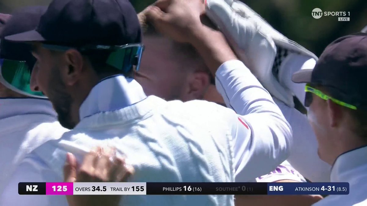A HAT-TRICK FOR GUS ATKINSON! 🎩 The first-ever cricketer to take a test hat-trick at the Basin Reserve. 📺 TNT Sports &amp; discovery+ UK