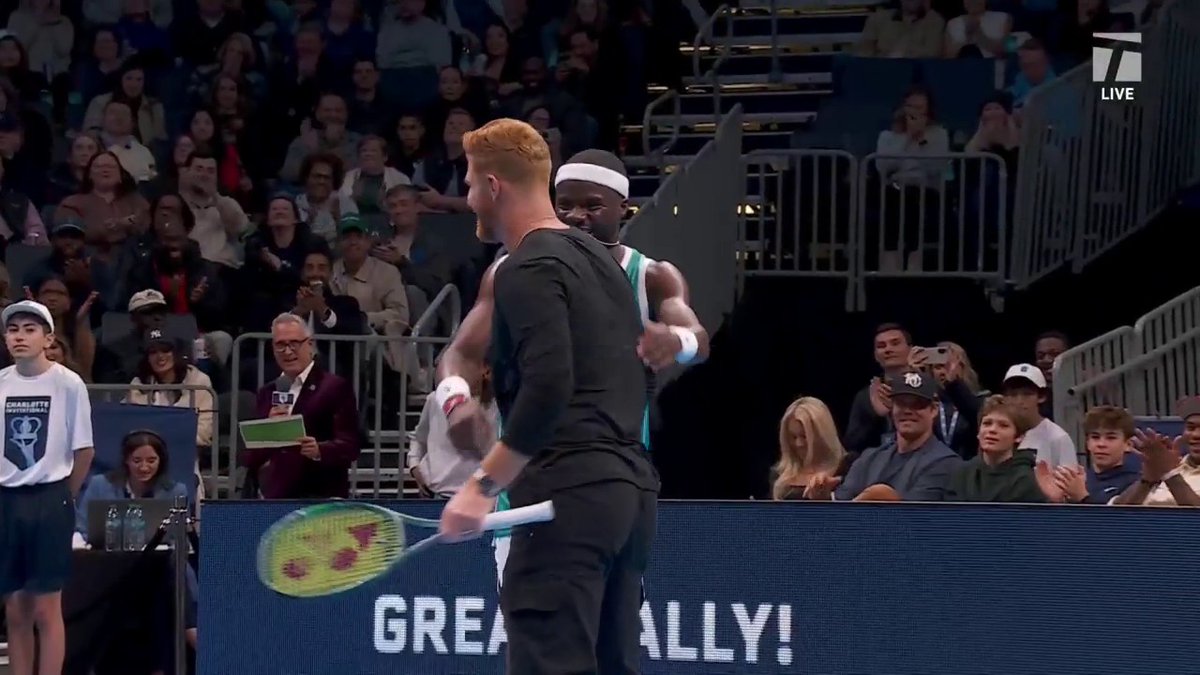 From the field to the court 🏈 Andy Dalton taking on Alcaraz Carolina Panthers Charlotte Sports Foundation | #CharlotteInvitational