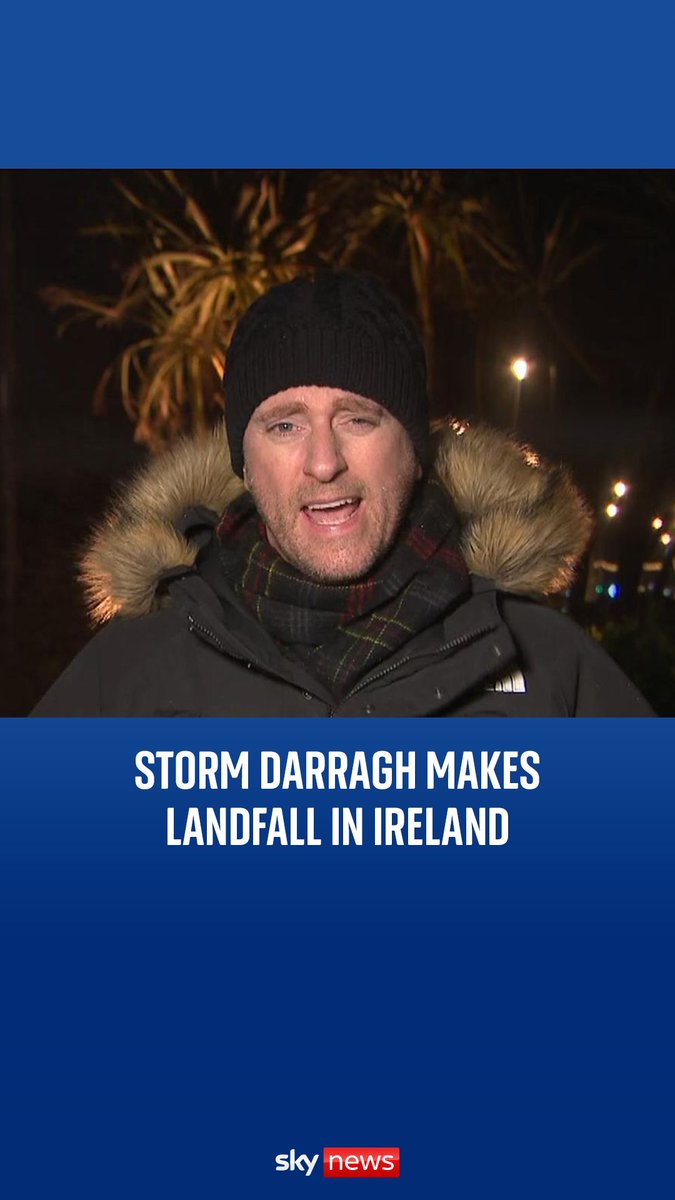 "It is a pretty nasty, filthy, dirty night here" Ireland correspondent Stephen Murphy was in Galway, on Ireland's west coast, when Storm Darragh made landfall. Live updates: