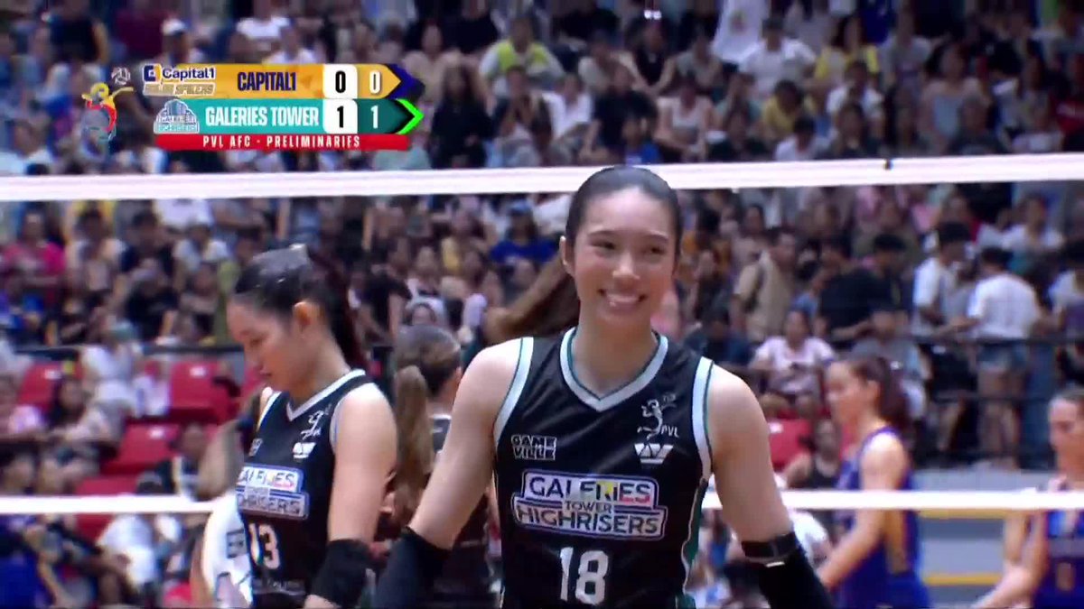 NAGPATAYO NA NG CONDO SA SERVICE LINE 🏙️ Julia Coronel fired one ace after the other to help the Galeries Tower Highrisers get ahead of the Capital1 Solar Spikers in the second set of their 2024-25 PVL All-Filipino Conference clash! #PVL2025 #TheHeartOfVolleyball #OneSports