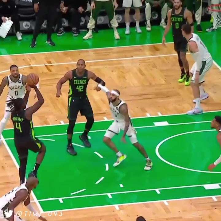 Jrue Holiday on facing the Bucks, his old team: "I wanna whoop their ass every time". He really does, because it was the third time the Celtics played the Bucks this season, and Holiday was again a key factor against them: