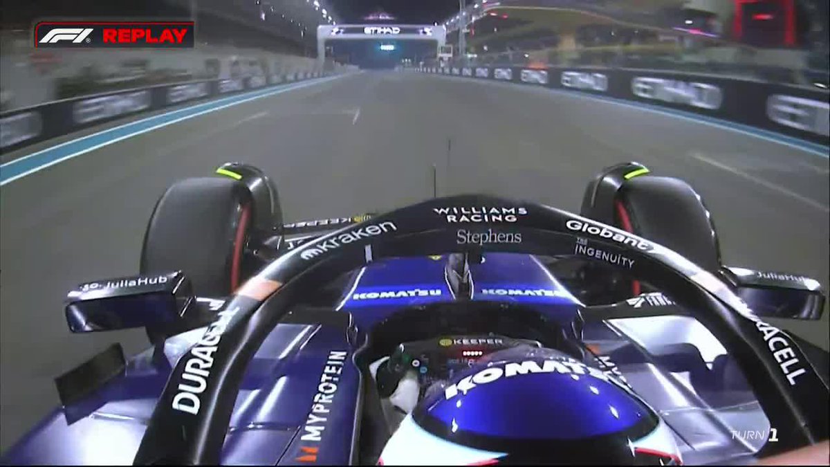 🎥 Desde adentro, el instante en que Franco Colapinto ignoró los límites de pista en la primera curva. #F1 #AbuDhabiGP #Colapinto