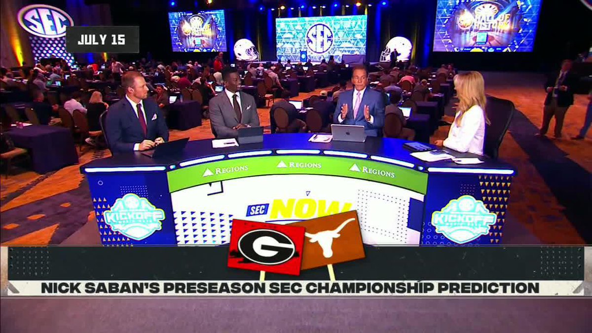 Coach Saban predicted the SEC championship matchup between Texas and Georgia back on July 15 👀
