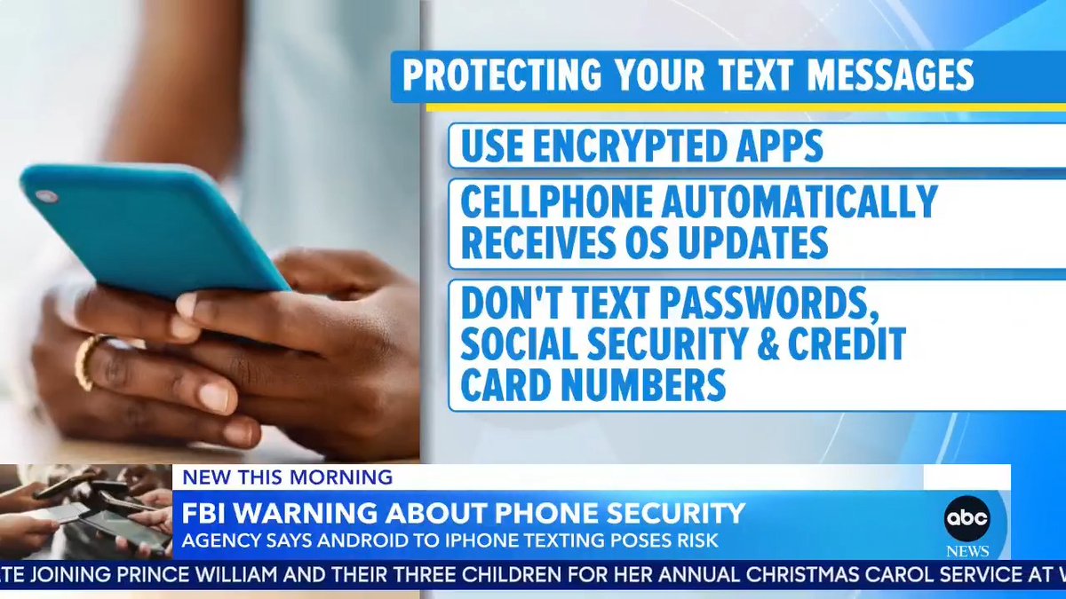 The FBI has warned iPhone and Android users that Chinese hackers may be able to intercept text messages sent between the two devices. Alexis Christoforous has the details.