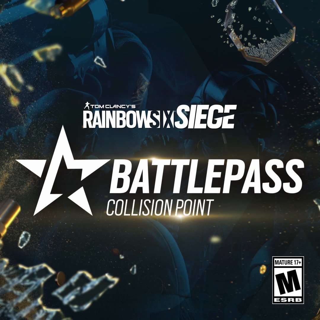 🚨 The Collision Point Battle Pass is live 🚨 Suit up with Castle's Dark Rainbow, Sledge's Hereford, and Brava's Paradigm skins!
