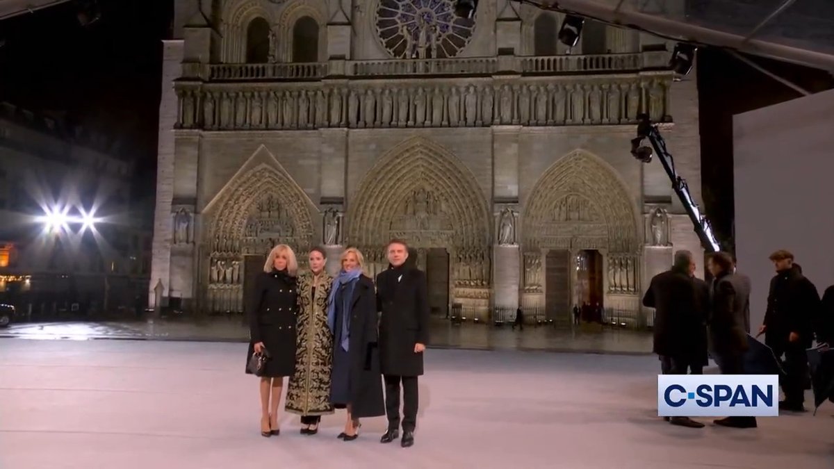 .First Lady Melania Trump Dr. Jill Biden arrives at Notre Dame Cathedral Re-Opening in Paris, France. Watch LIVE on C-SPAN