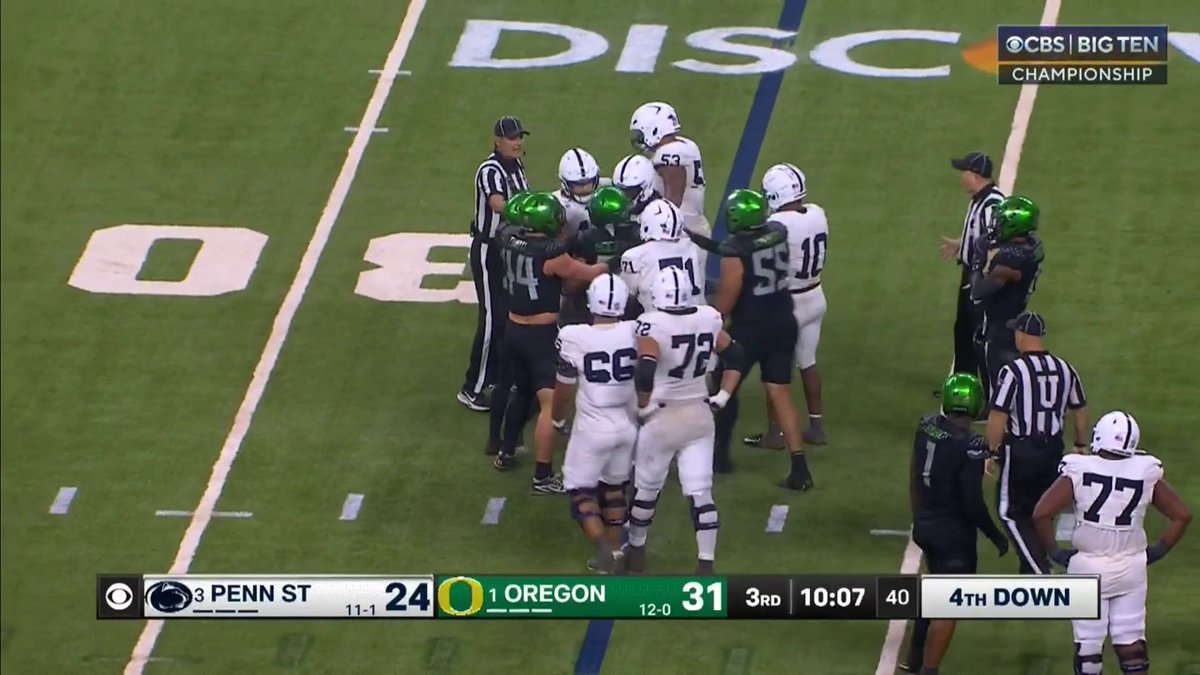 How is this not a personal foul? This is just never allowed unless Oregon does it
