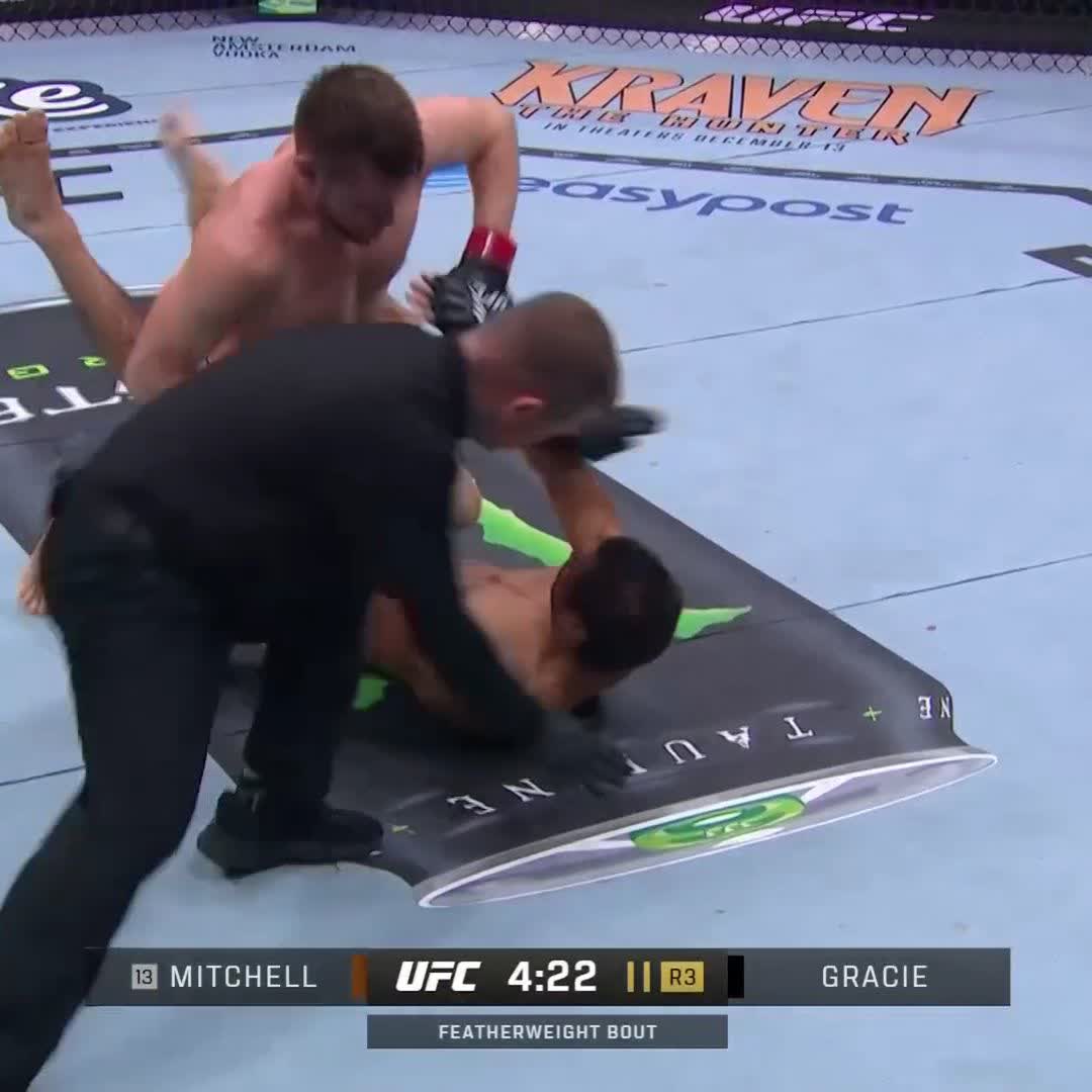 Back in a HUGE way 💥 Bryce Mitchell with a NASTY elbow to get the finish! #UFC310
