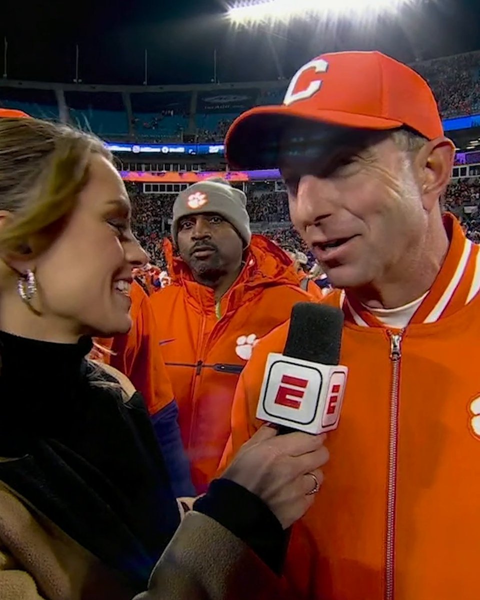 "SMU, they better be in the dang playoffs." Dabo Swinney tips his cap to SMU after an epic battle in the ACC Championship.