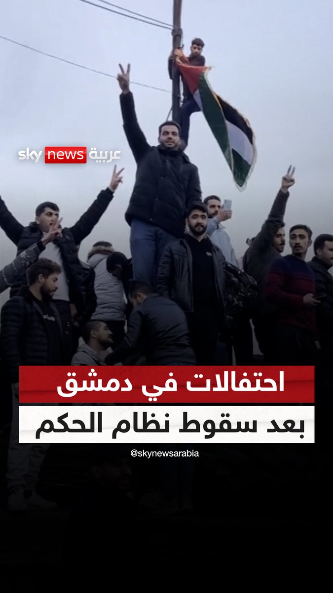 احتفالات في ساحة الأمويين وسط دمشق بعد سقوط نظام الحكم في سوريا #سوريا #دمشق #سوريا_الآن #سوشال_سكاي