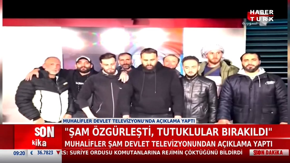 🔴Muhalifler, Şam Devlet Televizyonu'ndan açıklama yaptı "Şam özgürleşti, tutuklular bırakıldı."