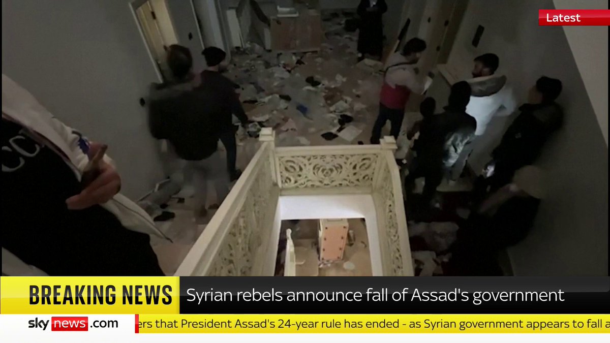 Watch: Inside the private residence of Syrian President Bashar al Assad hours after he fled the country. Live updates: 📺 Sky 501, Virgin 602, Freeview 233 and YouTube