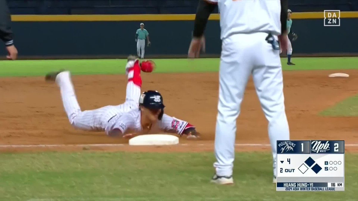 右中間を切り裂いた #伊藤琉偉 高めを逆方向へ 快足飛ばし三塁到達 ⚾アジアウインターリーグ（2024/12/8) 🆚台湾マウンテンズ×NPBホワイト 📱Live on DAZN #DAZNAWB #swallows