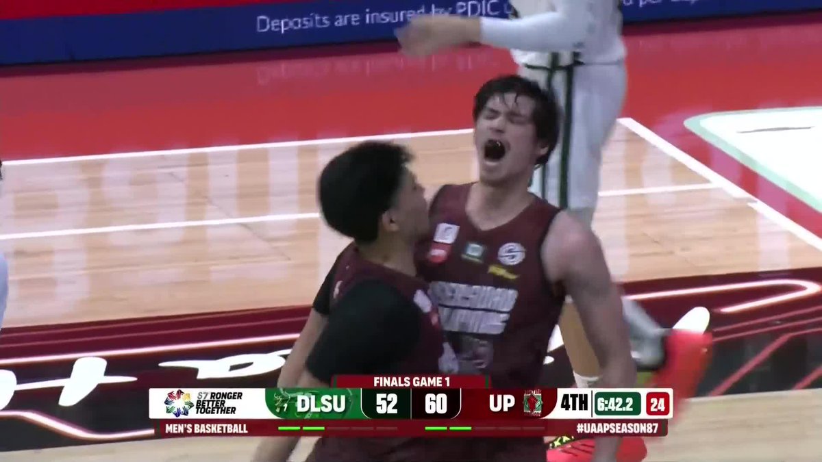 HINDING HINDI MAGPPAHULI 😤✊ Francis Lopez, JD Cagulangan, and Quentin Millora-Brown take on the UP connection to extend a much-needed lead over La Salle in the fourth quarter of their Game 1 clash. #UAAPSeason87 #StrongerBetterTogether #LegendsStartHere #OneSports
