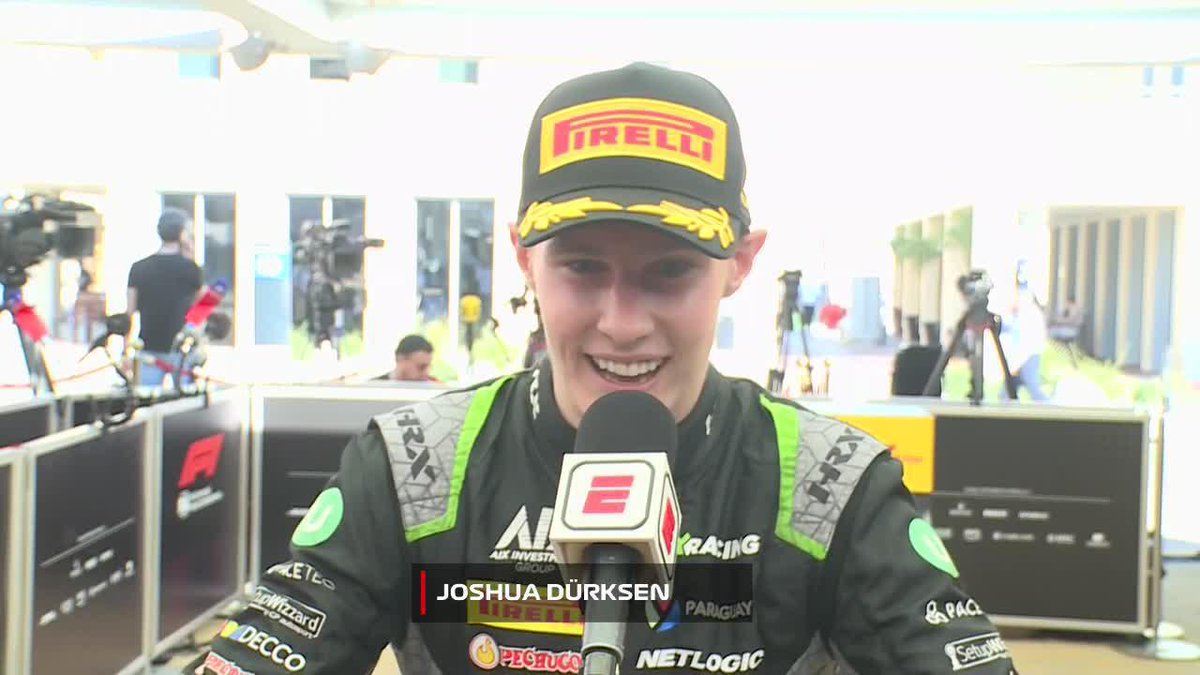 "UN AÑO DE ENSUEÑO. UN AÑO QUE NO LO ESPERABA QUE FUESE ASÍ", la palabra del piloto paraguayo Joshua Duerksen, tras terminar la temporada ganando en Abu Dhabi. 📺 #AbuDhabiGP | Toda la temporada de #F2 por #DisneyPlus Premium