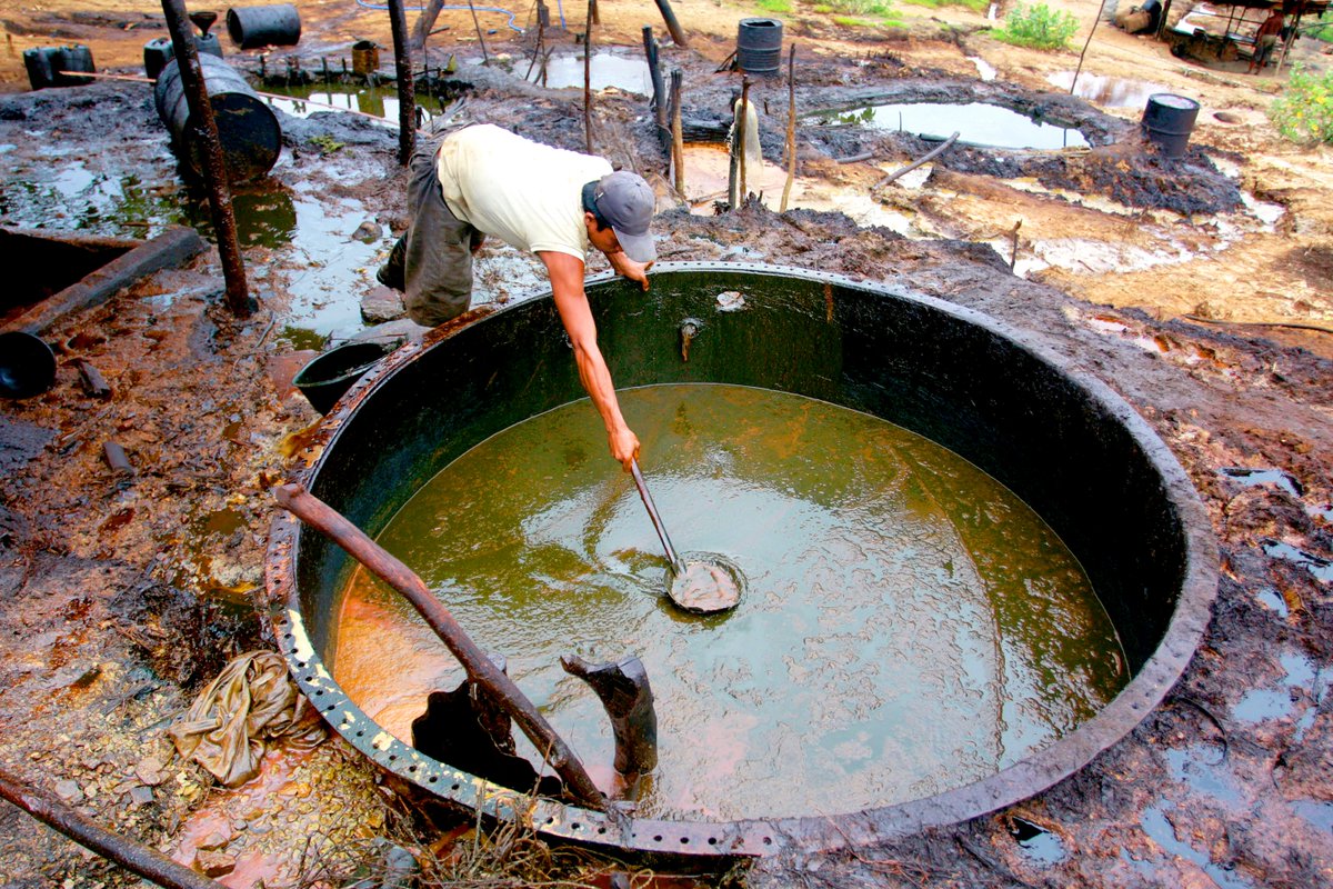 Despite the environmental damage caused by toxic leaks, this has been the most lucrative job in this remote part of Indonesia