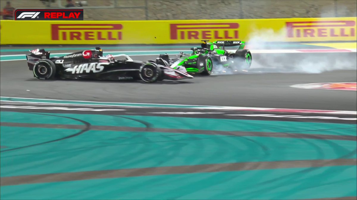 Valtteri Bottas collides with Kevin Magnussen and retires from the race 👇