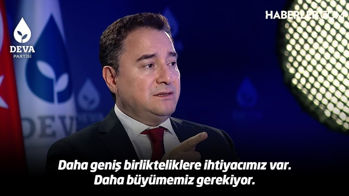 Ali Babacan: "DEVA Partisi, Saadet Partisi, Gelecek Partisi. 'Üç parti bir araya geldi, burada durduk' değil. Daha geniş birlikteliklere ihtiyacımız var. Daha büyümemiz gerekiyor."