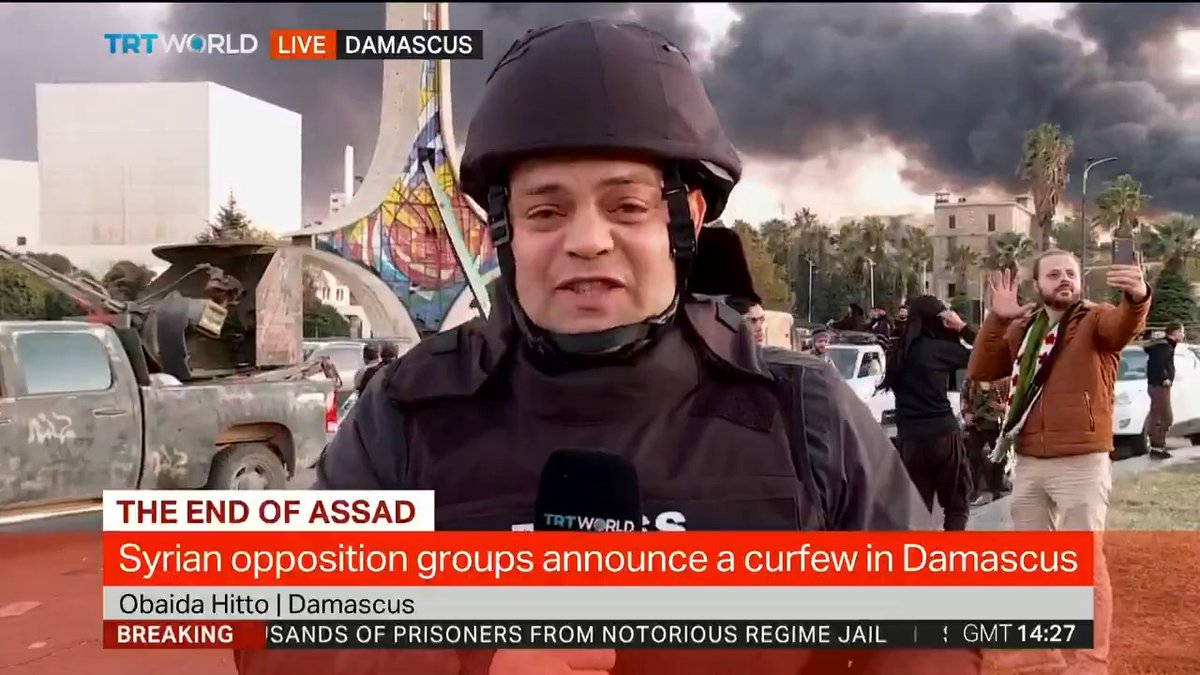 TRT World correspondent Obaida Hitto is in the capital, Damascus, where crowds have taken to the streets after the fall of the Syrian regime