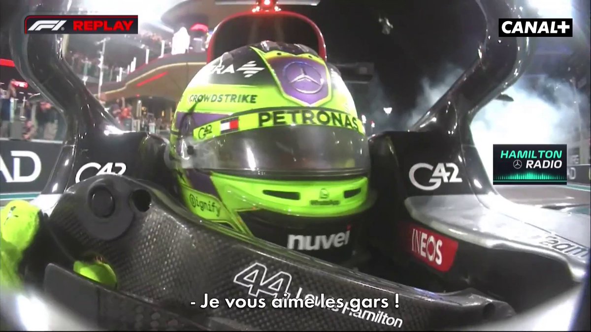 🗨️ "On a rêvé seuls, mais on y a cru ensemble" La dernière radio de Lewis Hamilton chez Mercedes, c'est les émotions 🥺 #AbuDhabiGP #F1