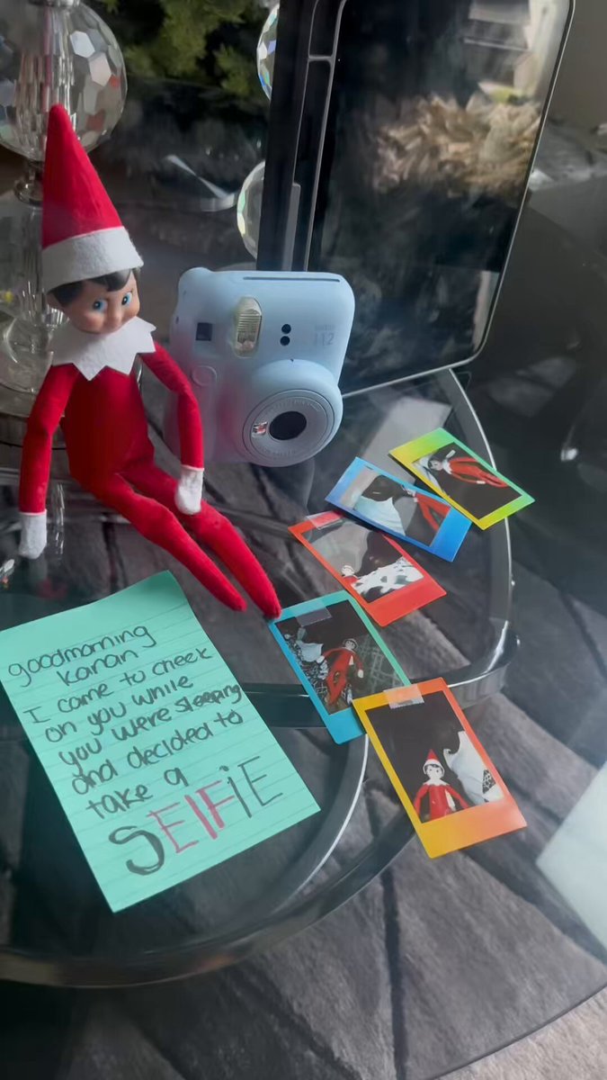 Day 3 😂😂😂 he in the living room talking to the elf right now