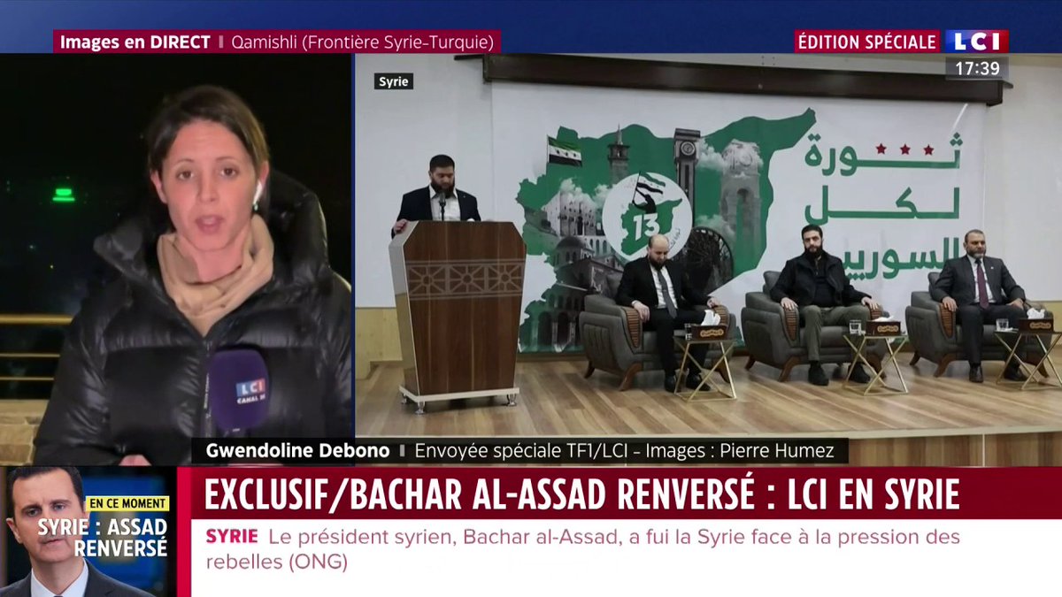 Chute de Bachar al-Assad : "Le régime ne s'est pas préparé, à l'inverse des rebelles. L'armée est restée très mal payée, il n'y a pas eu de formation, aucune ouverture de Bachar al-Assad, aucune réforme." ▶️ gwendoline debono et Pierre Humez, envoyés spéciaux de LCI en Syrie