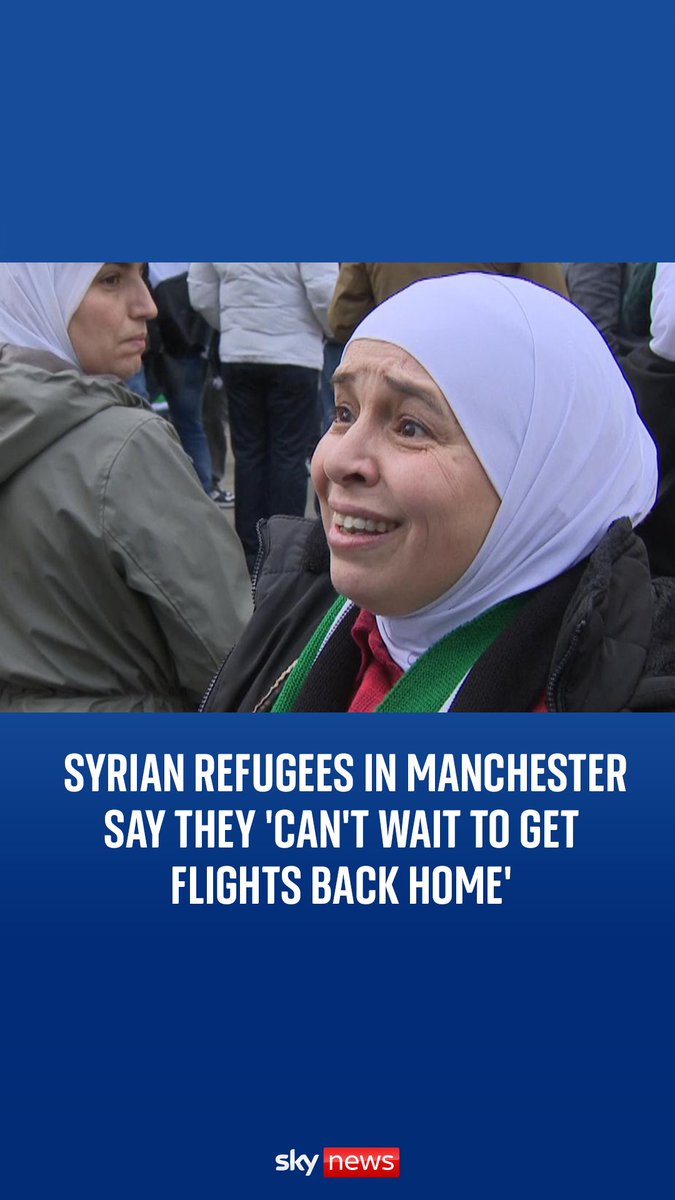 Syrian refugees in Manchester say they 'can't wait to get flights back home' Hundreds of people have gathered together in the city centre to celebrate the end of the regime - one that many fled in fear for their lives.