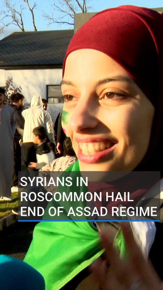 Syrians who sought refuge in Ireland in recent years have welcomed the ending of the Assad regime. Many in Ballaghaderreen, Co Roscommon expressed surprise at the speed of events in their home country, as they marked the developments with celebrations |