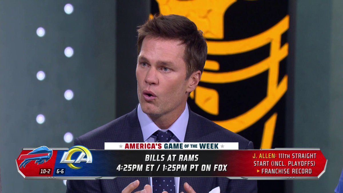 "He's mitigated a lot of risks this year by his style of play." Tom Brady discusses the improvements Josh Allen has shown so far this season ⬇️
