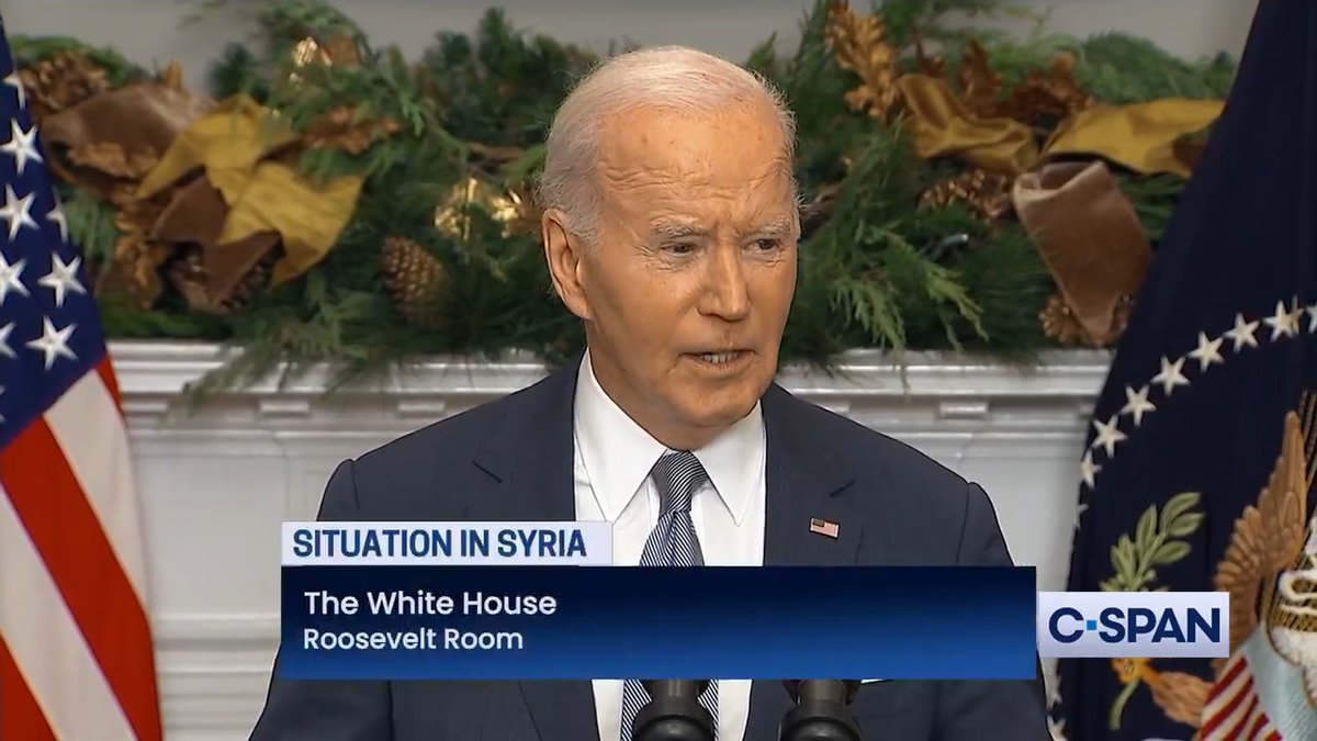 President Biden: "After 13 years of civil war in Syria, more than half a century of brutal authoritarian rule by Bashar al-Assad and his father before him, rebel forces have forced Assad to resign his office, flee the country...At long last the Assad regime has fallen."