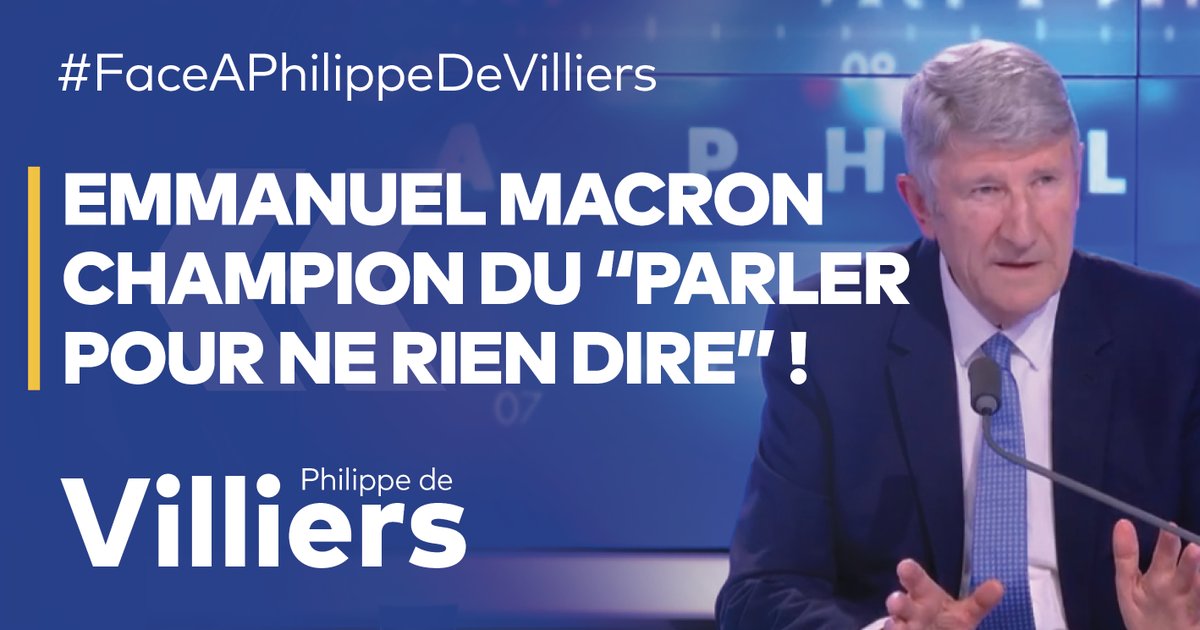 🎙️Je ne retiens absolument rien de l’allocution d’Emmanuel #Macron, véritable « champion du parler pour ne rien dire » ! On a vu un homme seul, assiégé, isolé. Tous ceux qu'il a formés n'ont qu'une idée en tête : prendre sa place. C'est vraiment pathétique. 🔴Voir l'émission complète : 🤳Rejoignez-moi sur les différents réseaux sociaux : #FaceAPhilippeDeVilliers #FADV #CNews #Macron20h