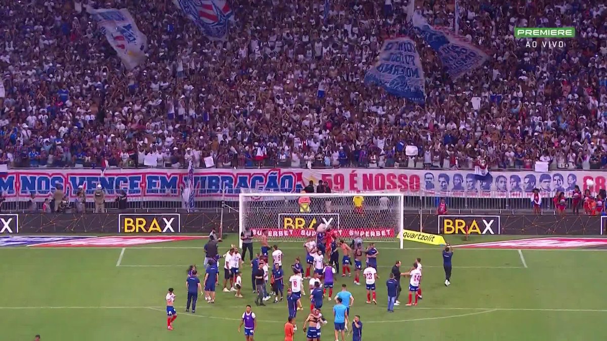 Muita emoção no apito final na Arena Fonte Nova! O Bahia está de volta à Libertadores depois de 35 anos!