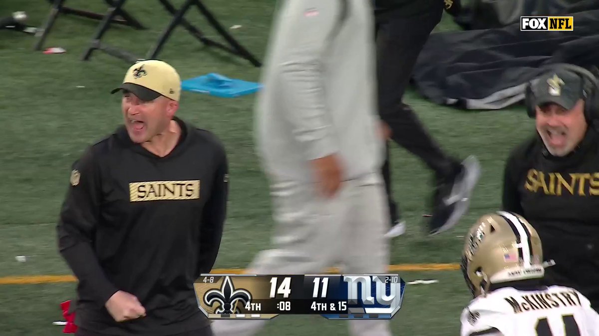 IT'S NO GOOD! 😱 The New Orleans Saints get a hand on the ball and win the game!