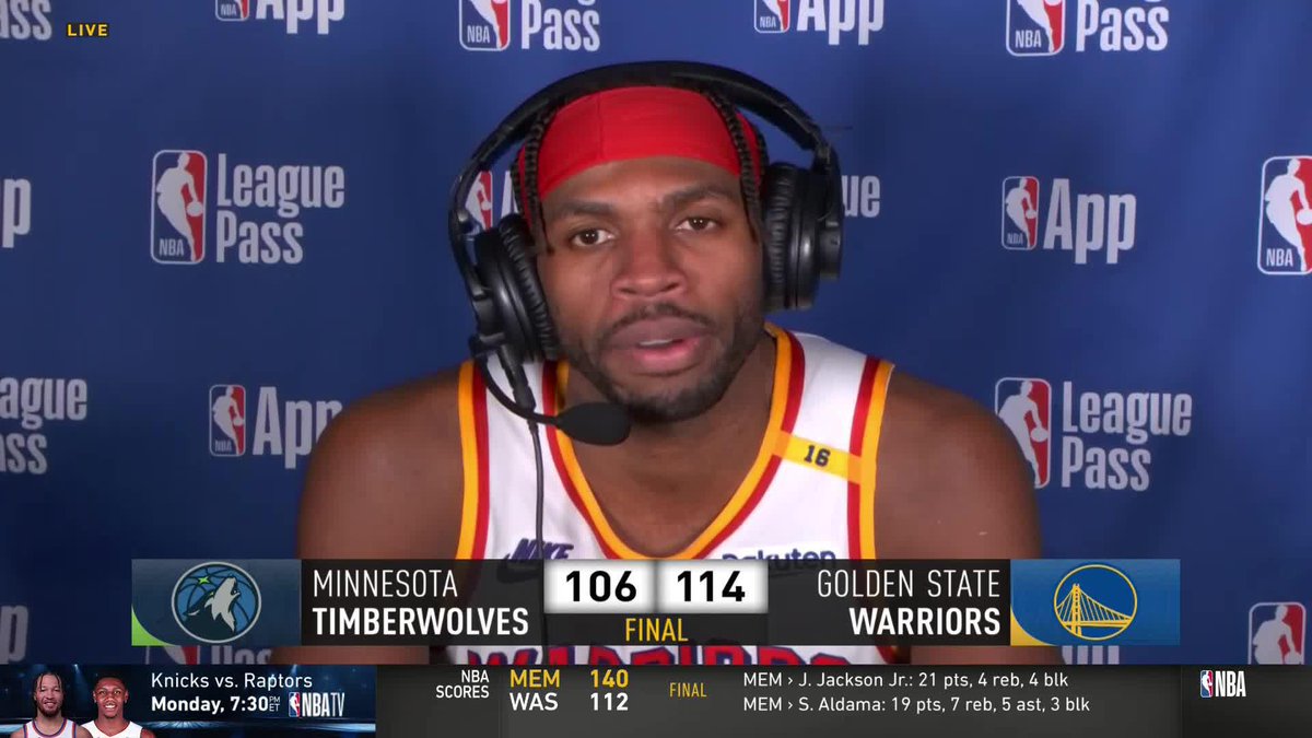 "Last year I didn't have that love [for basketball]" Fresh off a 7 3PT performance, Buddy Love !!!! tells Udonis Haslem how his time in Golden State has helped to rejuvenate his play and passion for the game 🫶