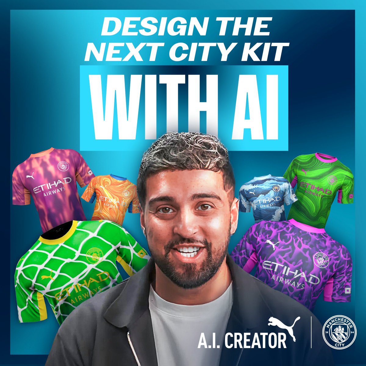 Think you’ve got what it takes to design our PUMA Football 26/27 Third Kit? 🤔💭 1️⃣ Sign up and connect your account 2️⃣ Customize colours, patterns and more with the PUMA AI CREATOR 3️⃣ Submit your masterpiece One design will go down in history 🩵