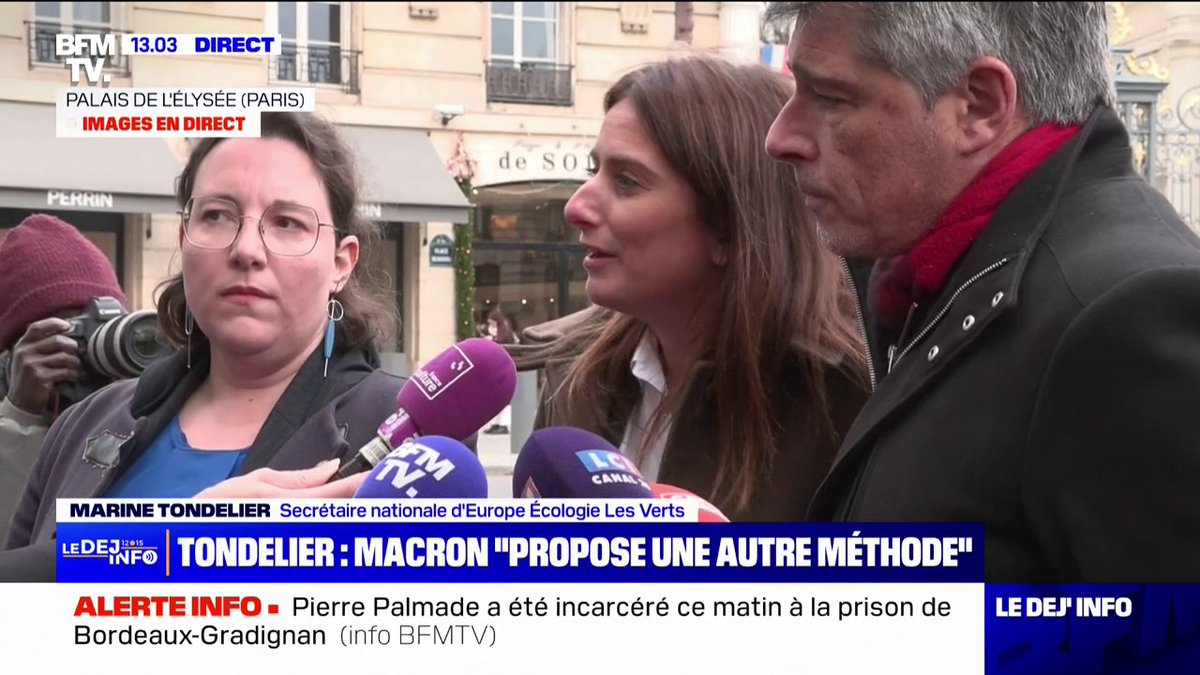 "On va avoir besoin d'eux": Marine Tondelier (EELV) évoque le rôle de LFI à sa sortie de l'Élysée