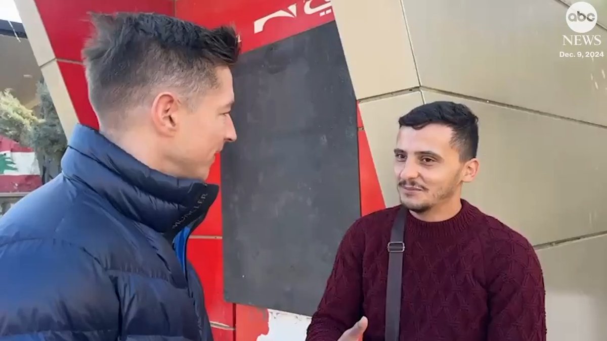 At the Lebanon-Syria border, ABC News News' James Longman spoke to a 29-year-old man who left Syria when he was 17. Today, after the stunning collapse of Syrian Pres. Assad's brutal regime, he's going back home. Follow live updates: