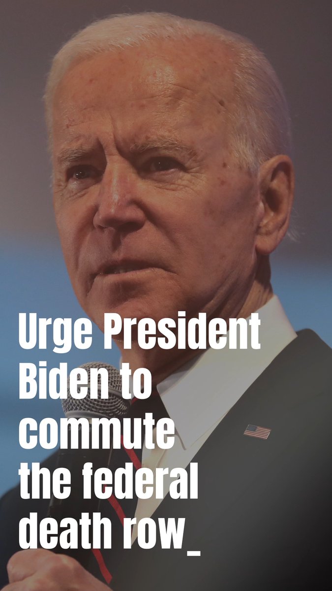 URGENT: President Donald J. Trump must act now to commute all federal death sentences before leaving office. The federal death penalty risks innocent lives, deepens racial injustice, and perpetuates a broken system. #CommuteTheRow Sign the petition now: