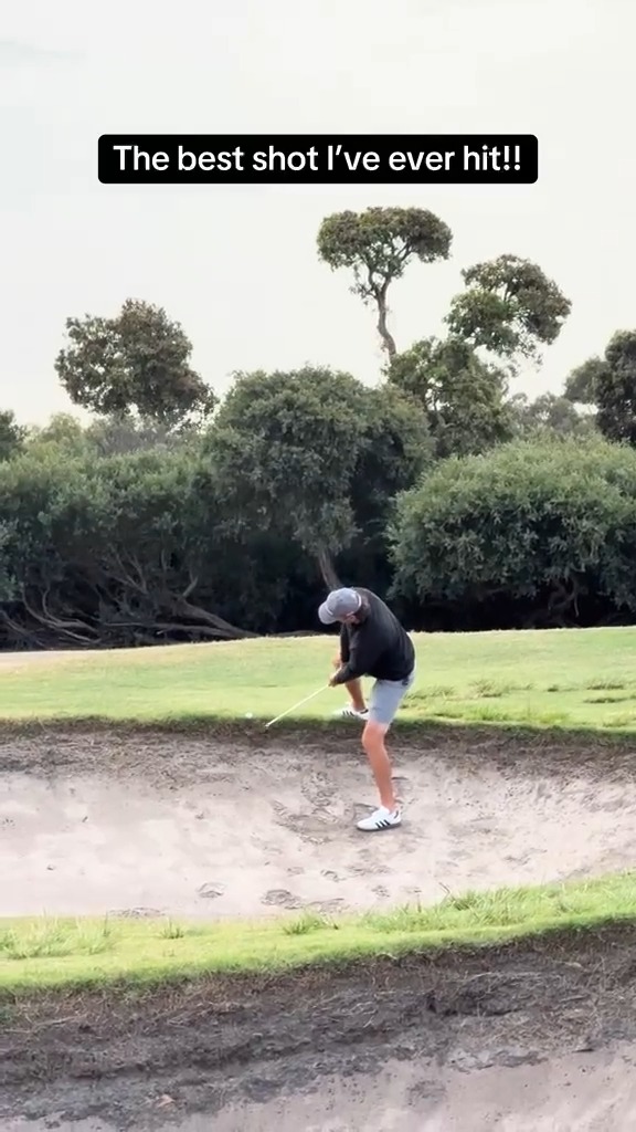 One of the most ABSURD golf shots you'll ever see. 🤯 🎥 macbouchergolf/TikTok