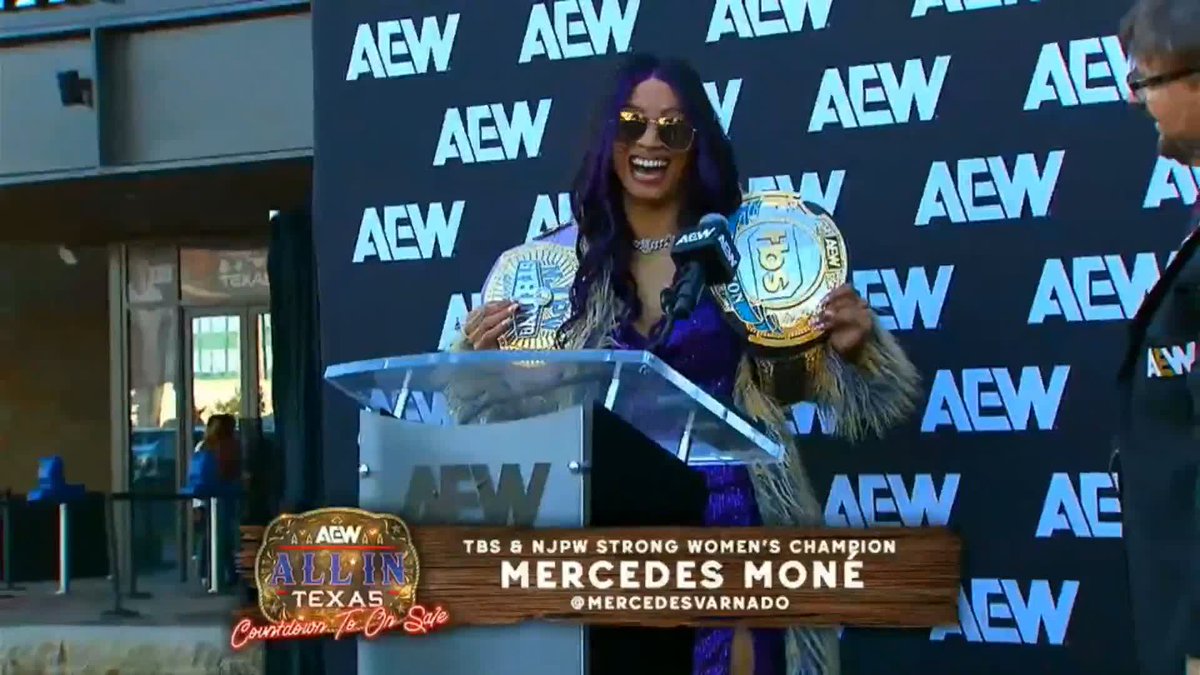 The CEO & TBS Champion Mercedes Moné Varnado has arrived! Tickets for #AEWAllInTexas on sale NOW at 10 AM CT at