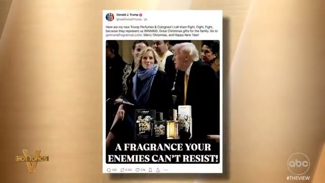 JILL BIDEN’S FRIENDLY EXCHANGE WITH TRUMP GOES VIRAL: #TheView co-hosts weigh in on President-elect Trump using a photo op with Dr. Biden to sell fragrances after they met with world leaders at Notre Dame.