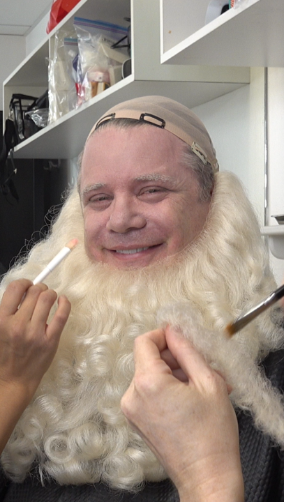 He's working late because he's Santa. Sean Astin was a miracle in A Nonsense Christmas with Sabrina Carpenter.