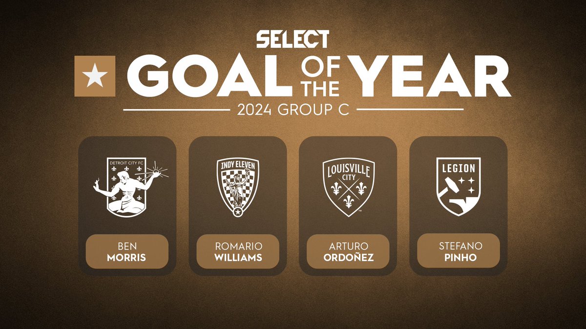 𝐆𝐫𝐨𝐮𝐩 𝐂 ▪️ Ben Morris, Detroit City FC ▪️ Romario Williams, Indy Eleven ▪️ Arturo Ordóñez, Louisville City FC ▪️ Stefano Pinho, Birmingham Legion FC 🗳️