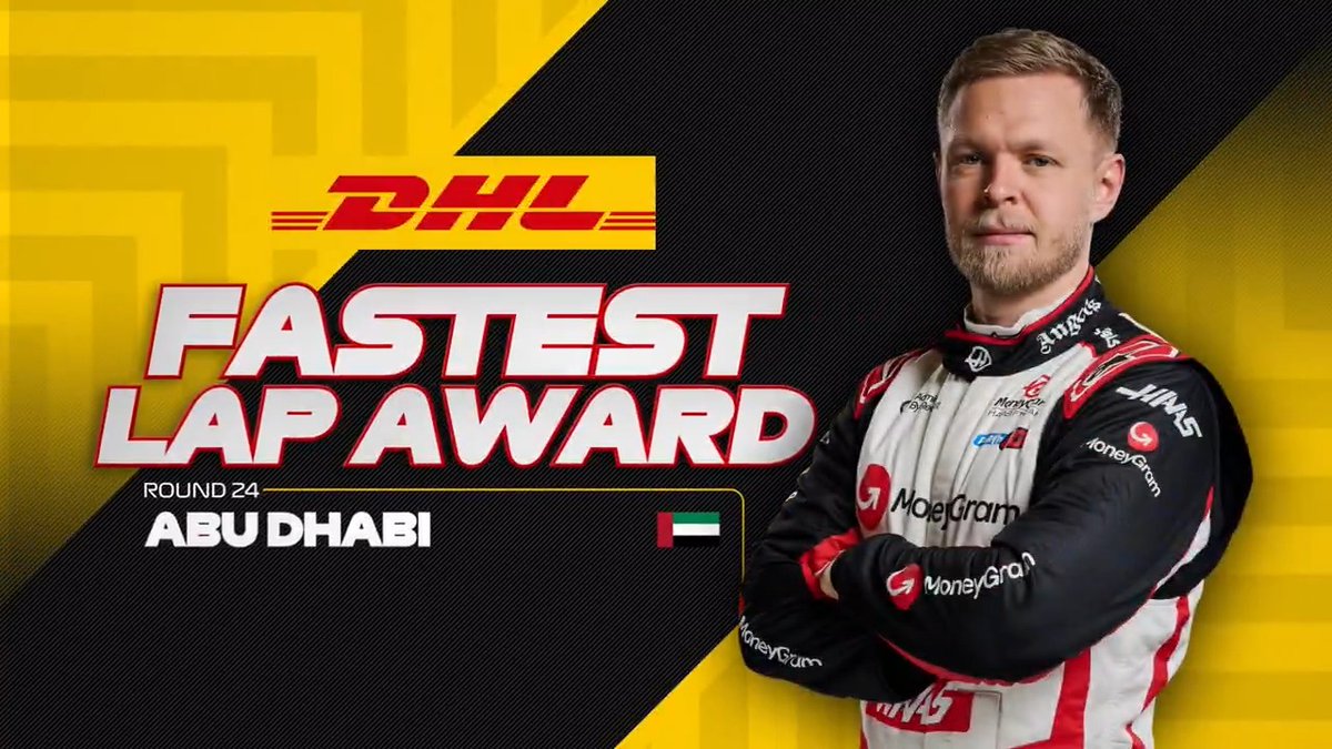 Kevin Magnussen clinches the final DHL Fastest Lap of the season as he bows out of Haas 🫡 The completed 2024 leaderboard 👉 #F1 #AbuDhabiGP DHL_Motorsports #MomentsThatDeliver