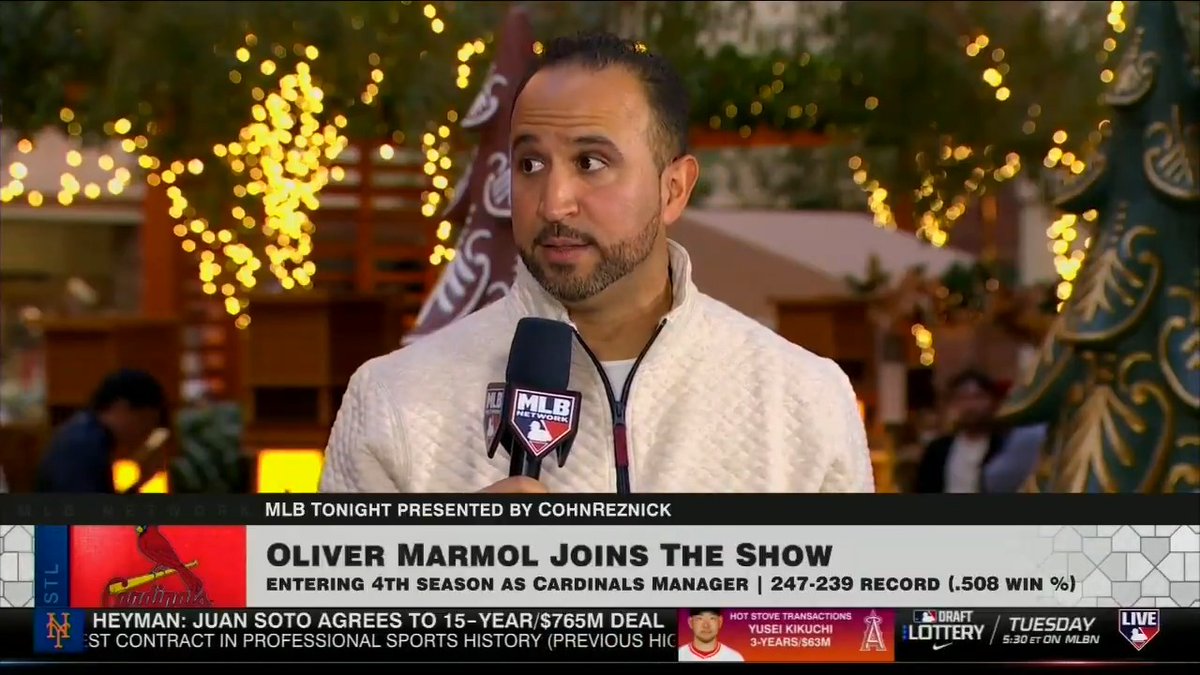 "I'm more excited going into this year than any other year and so are our players." - Oliver Marmol The St. Louis Cardinals skipper joined us on #MLBTonight presented by CohnReznick to discuss the offseason, expectations for Nolan Gorman and Jordan Walker and much more. Sage USA